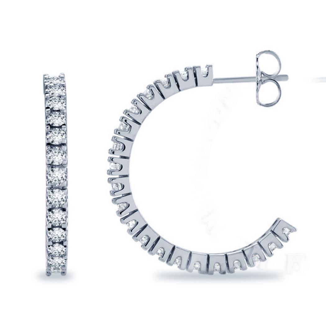 Diamond Hoop Earrings 1 5/8ctw