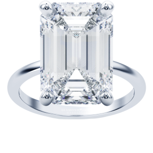 10ct Emerald cut lab created diamond engagement ring